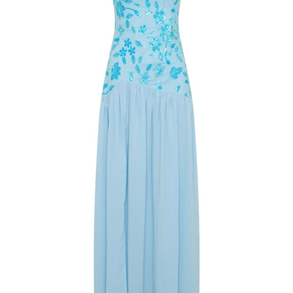 Peppermayo Light Blue Strapless Floral Maxi Dress - Picture 3 of 4